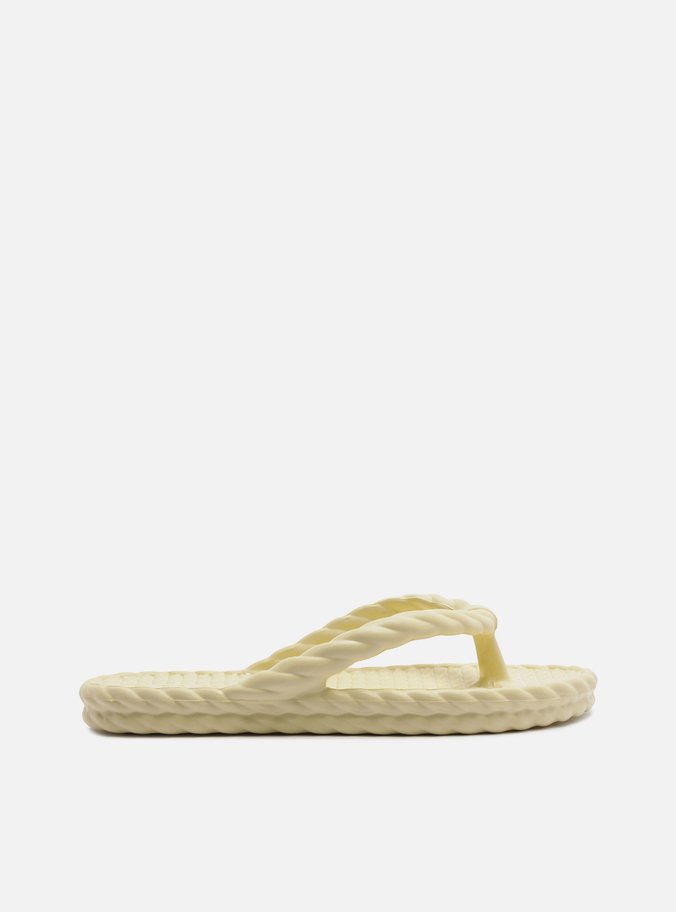 Chinelo de Dedo Amarelo Flatform Trança Brizza