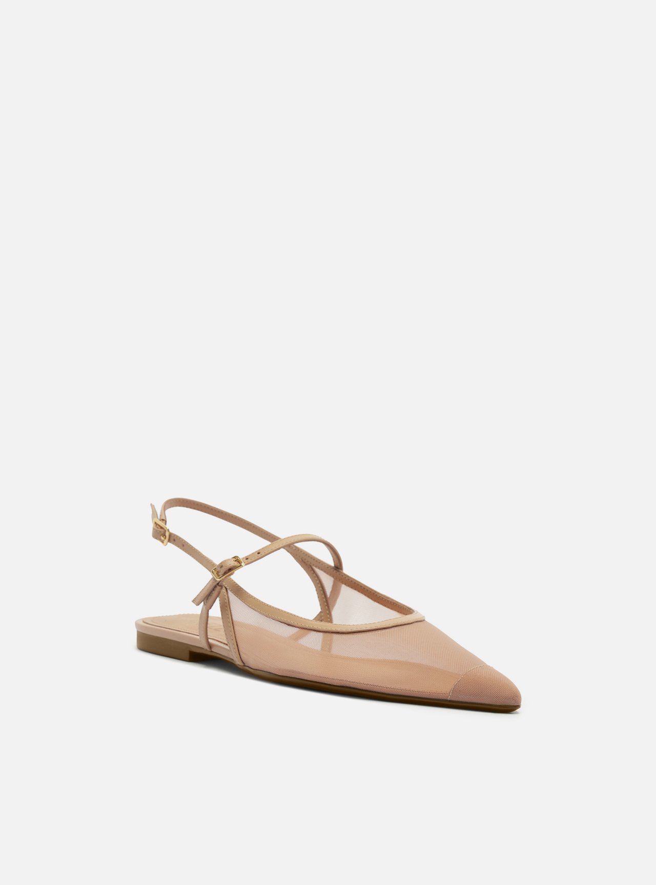 Sapatilha Marrom Tela Slingback Tiras Fivelas — foto 2
