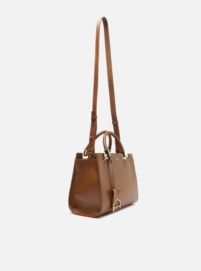 Bolsa Tote Marrom Couro Wave Abraccio Média