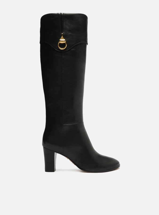 Bota Preta Couro Cano Longo Savannah
