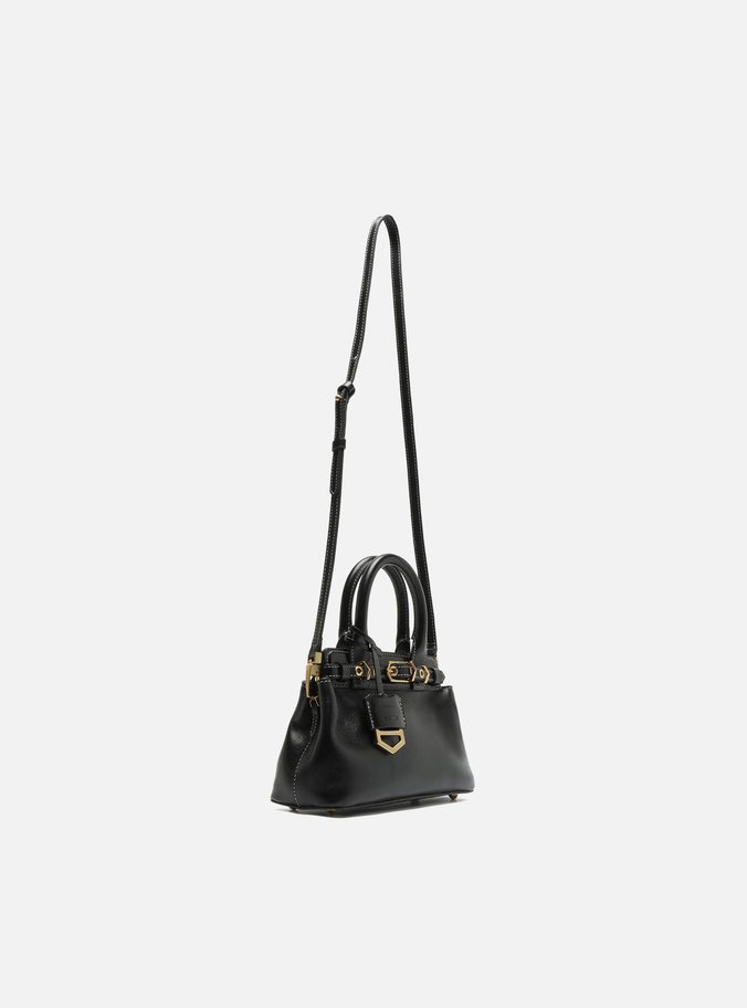 Bolsa Tote Preta Couro Pequena Bag Charm Victória