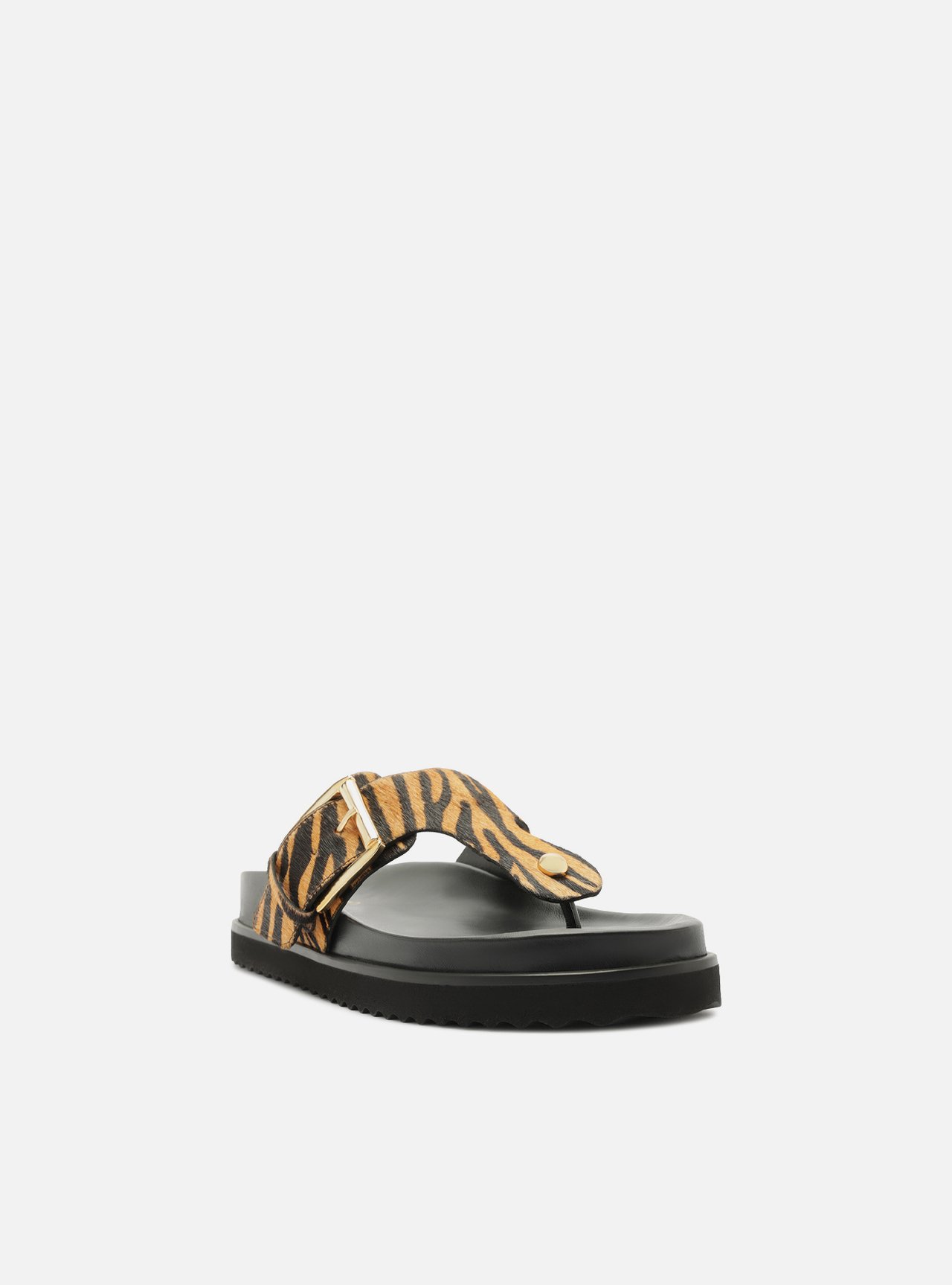 Tamanco Animal Print Couro Plataforma Fivela — foto 2