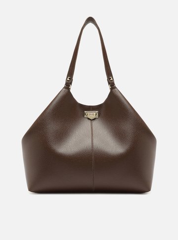Bolsa Shopping Marrom Grande Encaixe Metal