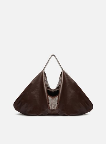 Bolsa Hobo Marrom Couro Grande Livia