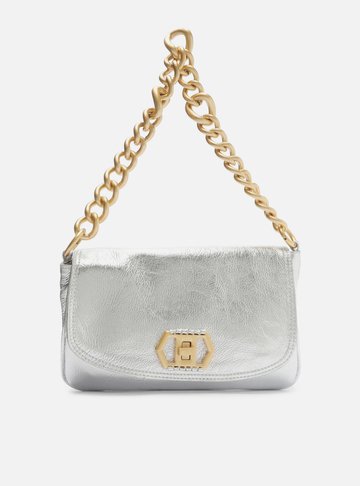 Bolsa Tiracolo Prata Couro Amélia Pequena