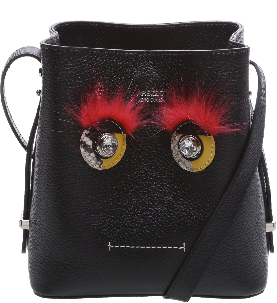 Bolsa Tiracolo Couro Letizia Monster Preta | Arezzo