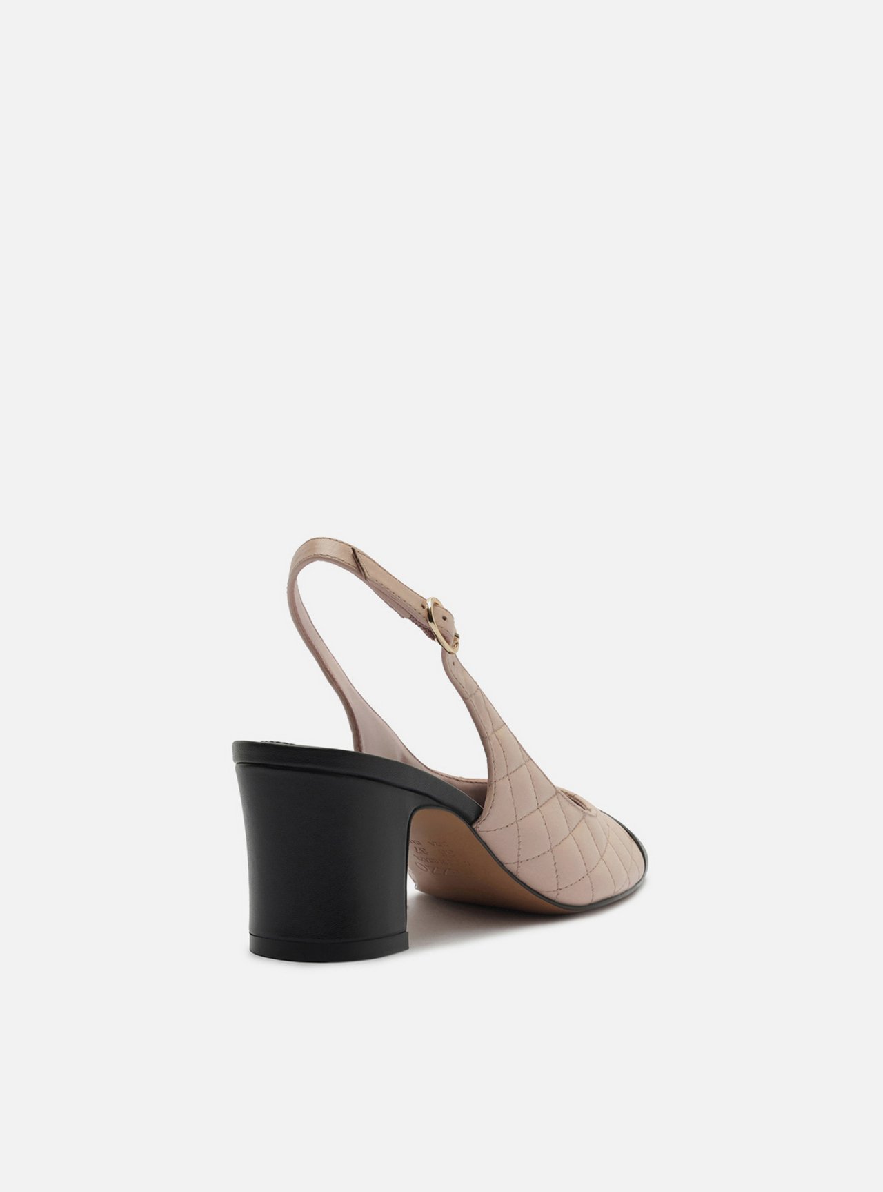 Scarpin Multicolorido Couro Salto Bloco Fivela Slingback — foto 3