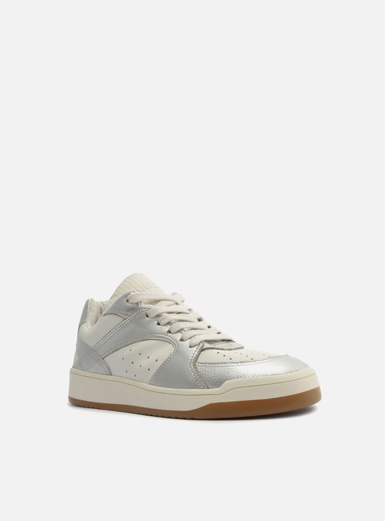 Tênis Branco Couro Urban Prata