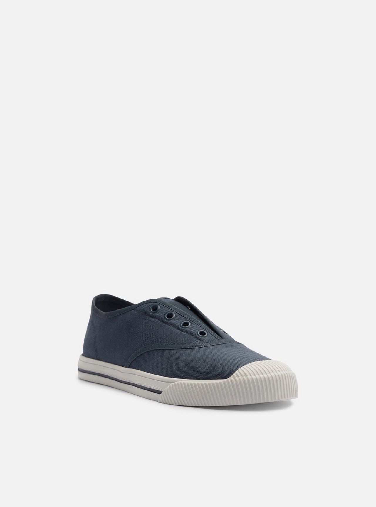 Tênis Slip On Azul Lona Elástico — foto 2