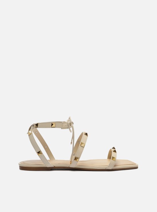 Sandália Rasteira Off-White Amarração Spikes