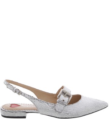 Rasteira Bico Fino Fivela Silver