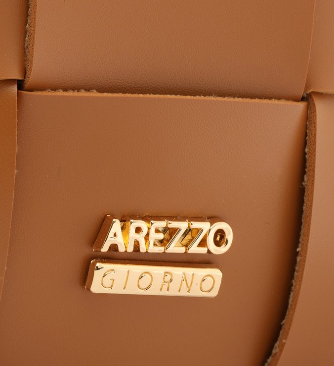 Bolsa Tote Marrom Pequena Tramada