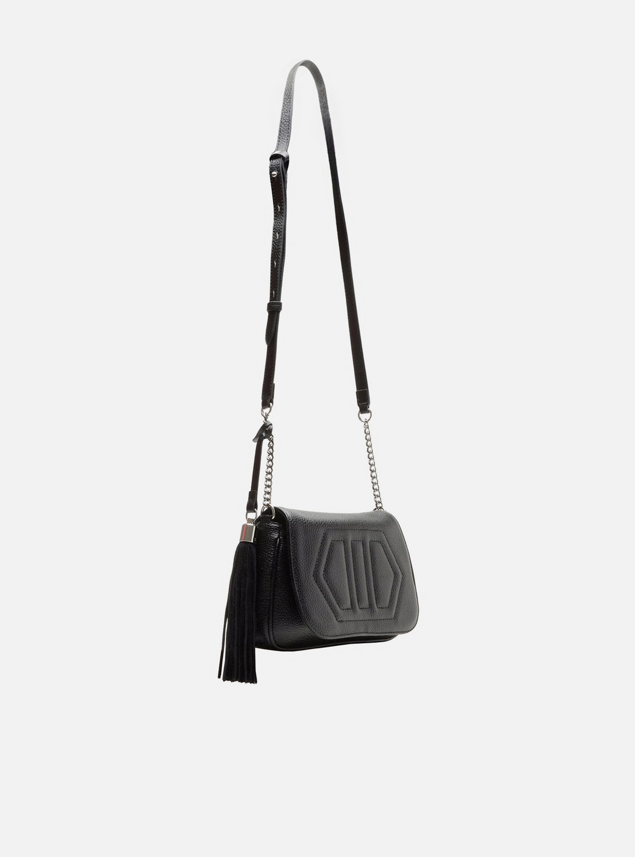 Bolsa Tiracolo Preta Verona Pequena Corrente — foto 5