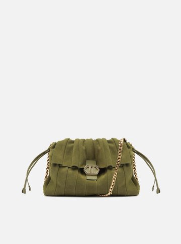 Bolsa Verde Grande Alça Dourada