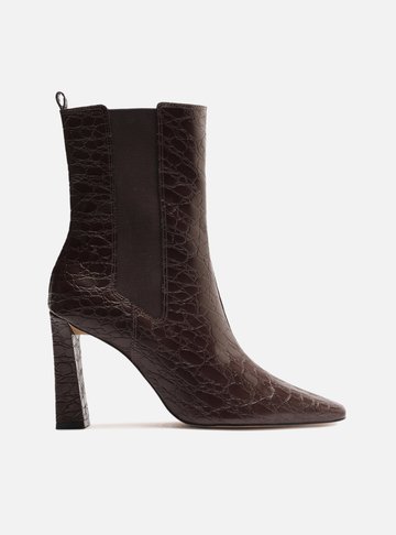 Bota Preta Cano Médio Salto Alto Bloco
