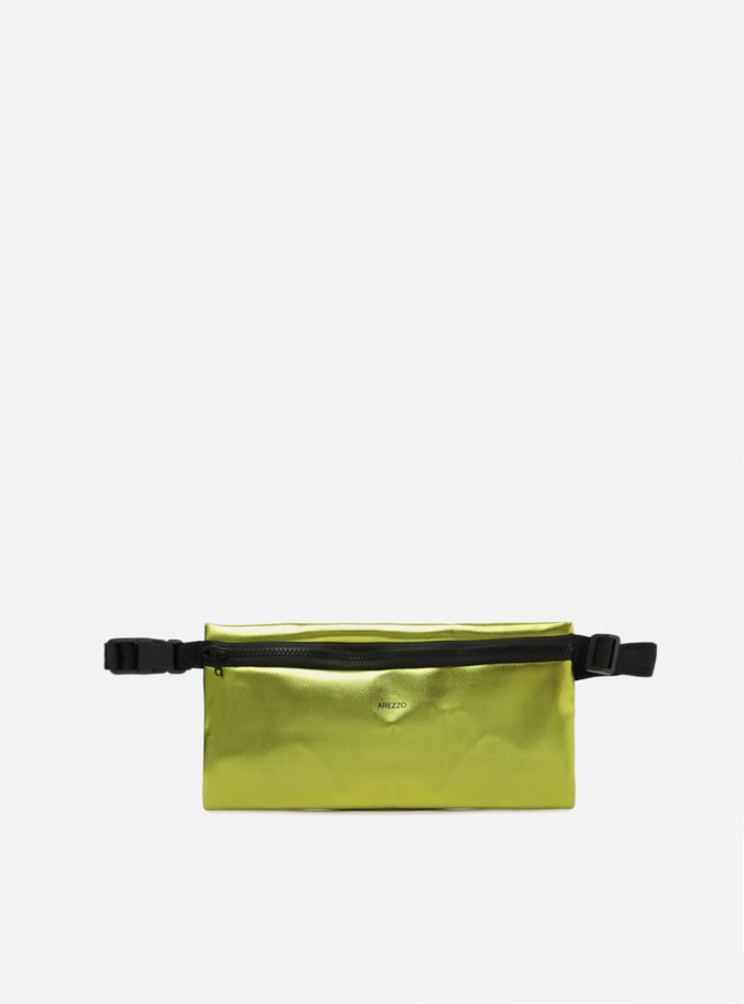 Kit Rasteira Metalizada Verde e Pochete