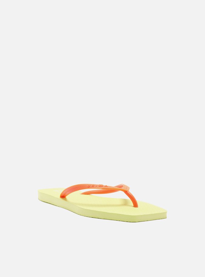 Chinelo de Dedo Multicolorido Square Tiras Laranjas