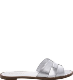 Chinelo Couro Croco H Silver