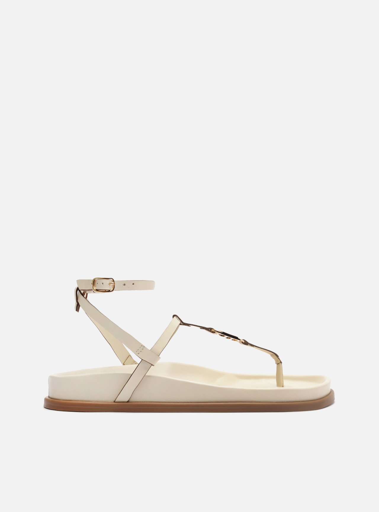 Sandália Papete Off White Injetado Fivela Metais — foto 1
