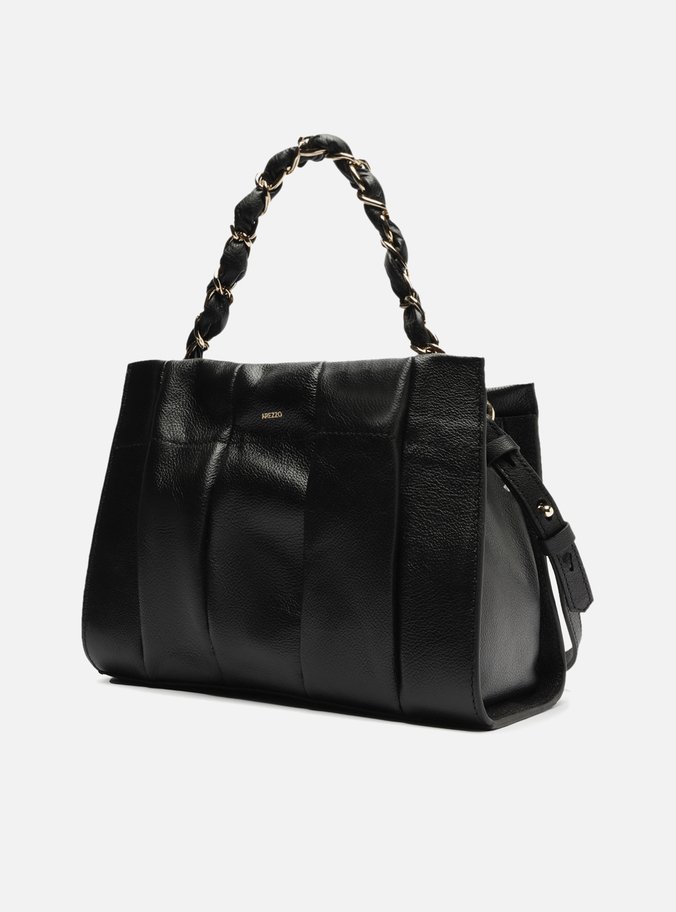 Bolsa Tote Preta Couro Milano Média