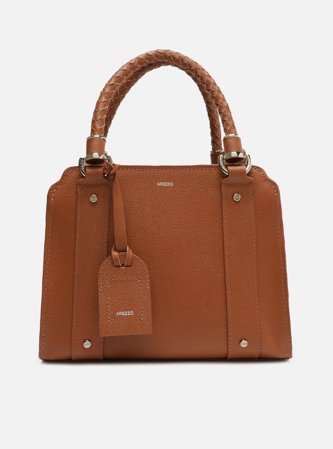 Bolsa Tote Marrom Caramel Couro Piazza Média