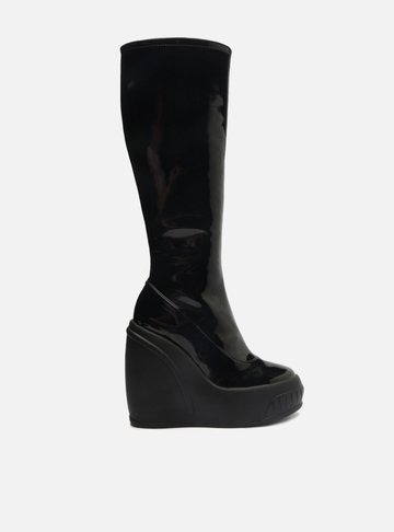 Bota Preta Verniz Cano Longo Felipa