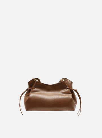 Arezzo — Bolsa Tiracolo Marrom Média Franzida