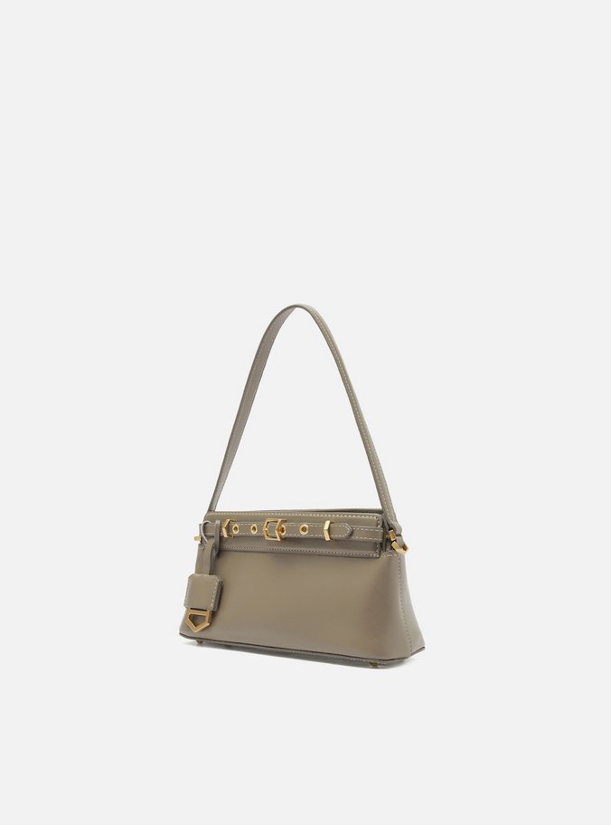 Bolsa Tiracolo Cinza Couro Pequena Victória