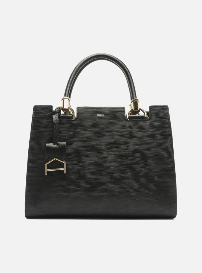 Bolsa Tote Preta Couro Abraccio Grande