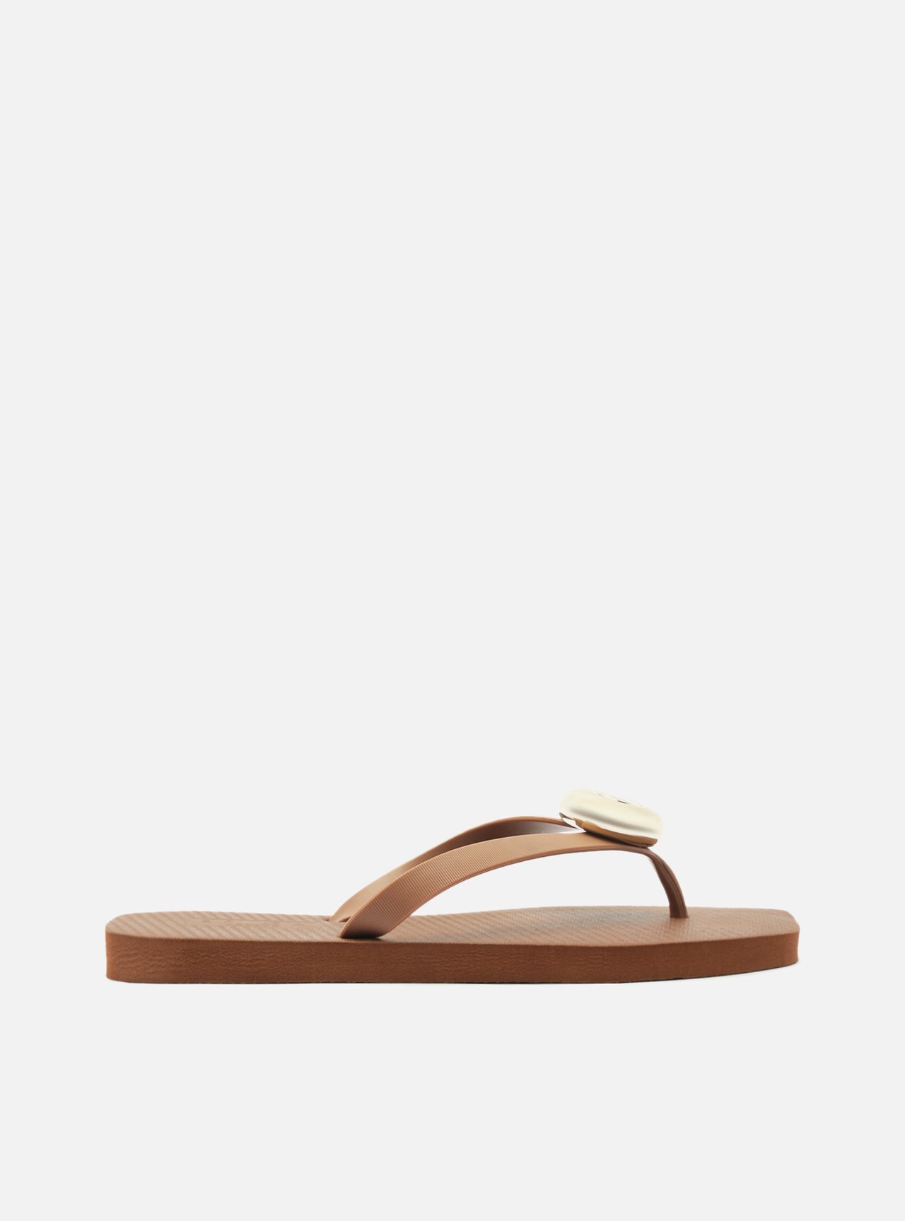 Chinelo de Dedo Marrom Square Metal Brizza — foto 3