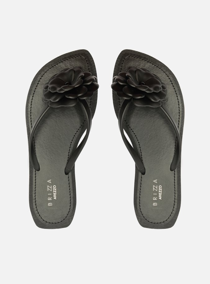 Chinelo de Dedo Preto Flor Flash Brizza