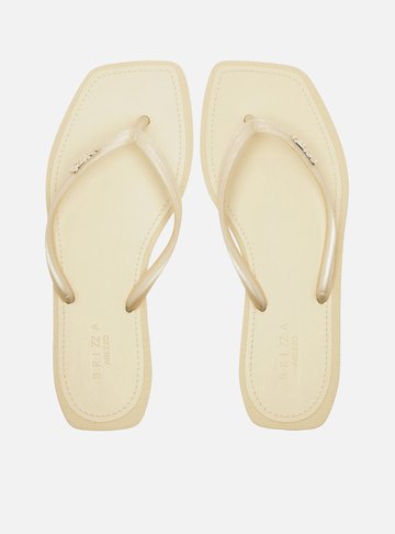 Chinelo de Dedo Branco Cintilante Square Brizza