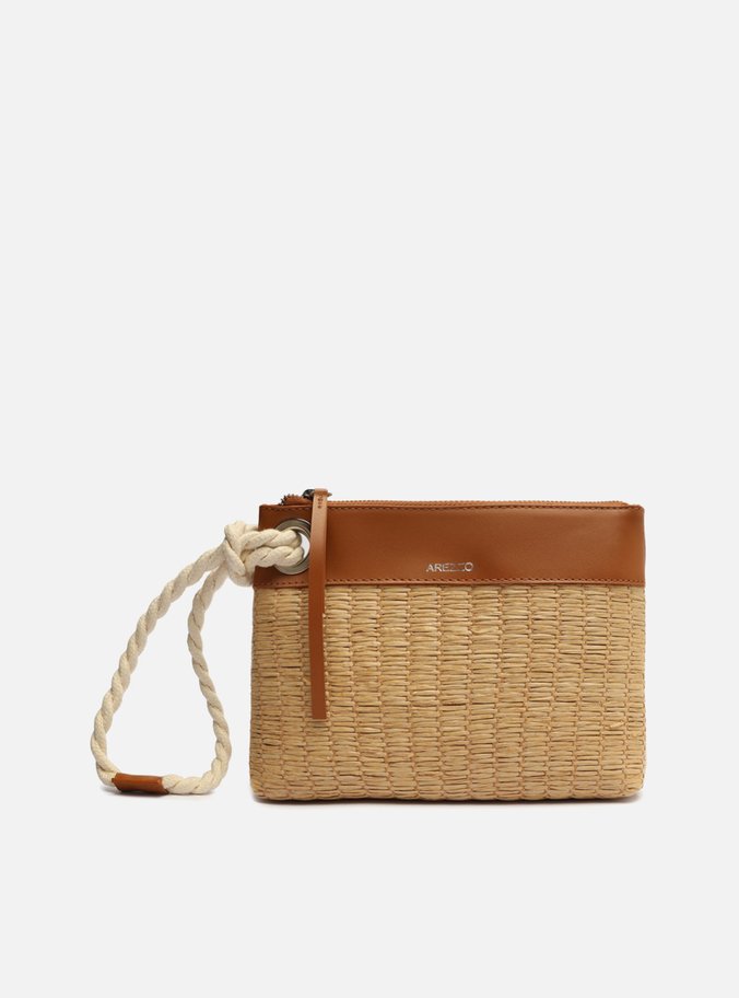 Clutch Marrom Palha Couro Mezzo