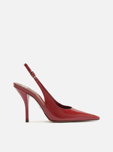 Arezzo — Scarpin Vermelho Salto Fino Fivela Slingback