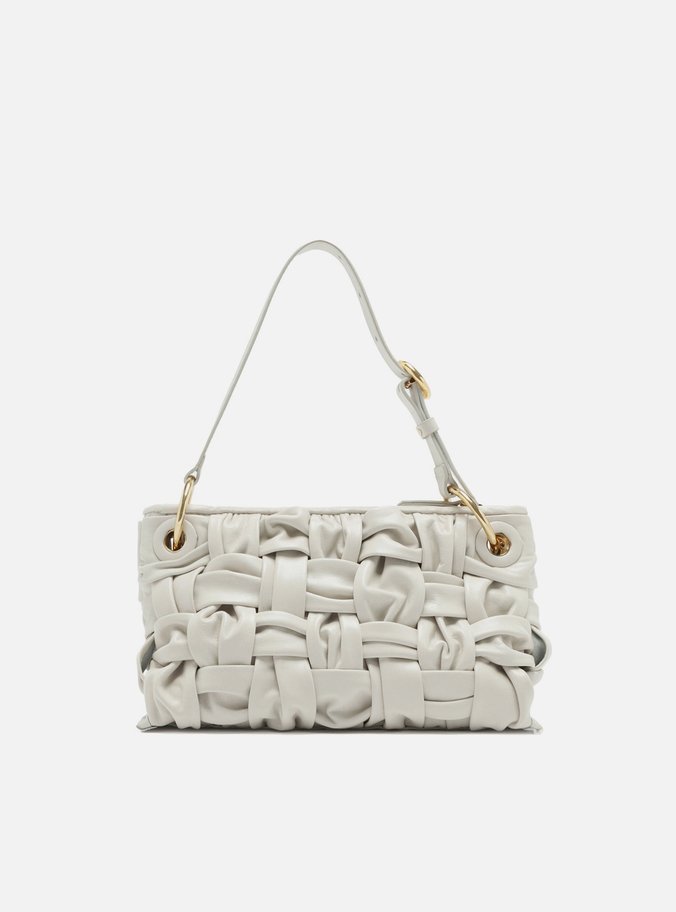 Bolsa Tiracolo Branca Couro Média Tressê Maxi