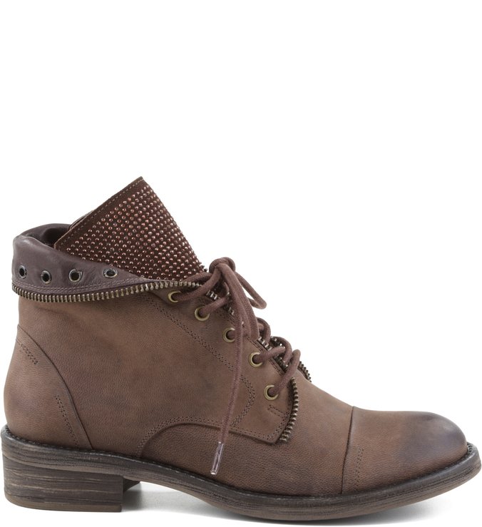 Coturno Couro Boho Dobrável Stone
