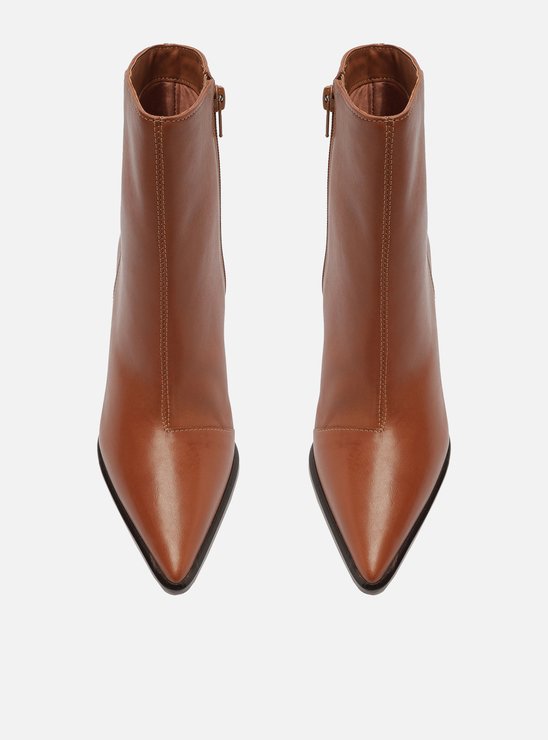 Bota Marrom Cano Médio Bico Fino