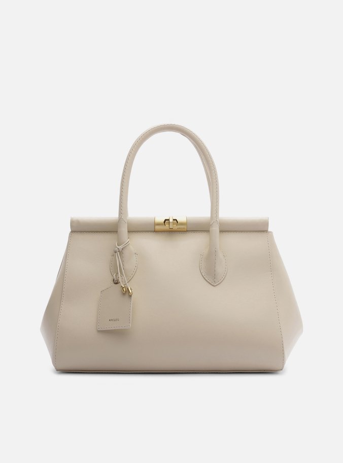 Bolsa Tote Off White Couro Grande Encaixe Metal