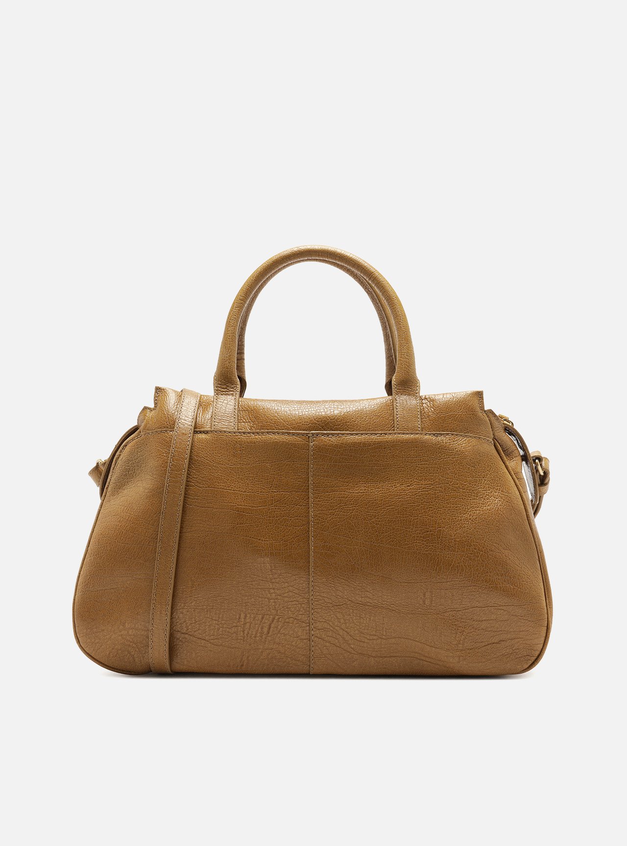 Bolsa Tote Marrom Couro Grande Metais — foto 3