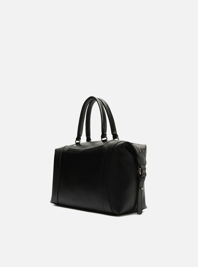 Bolsa Tiracolo Preta Média Detalhe Moldura
