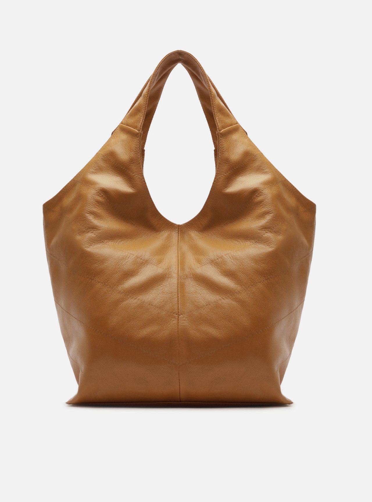 Bolsa Hobo Marrom Couro Grande Franjas — foto 3