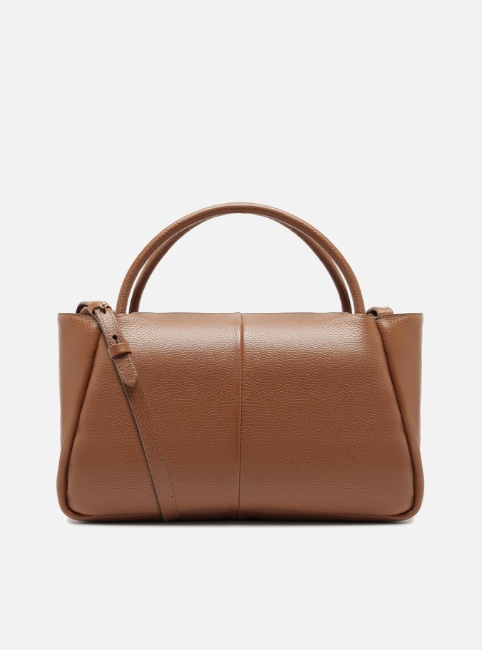 Bolsa Tote Marrom Couro Grande Tag Metal
