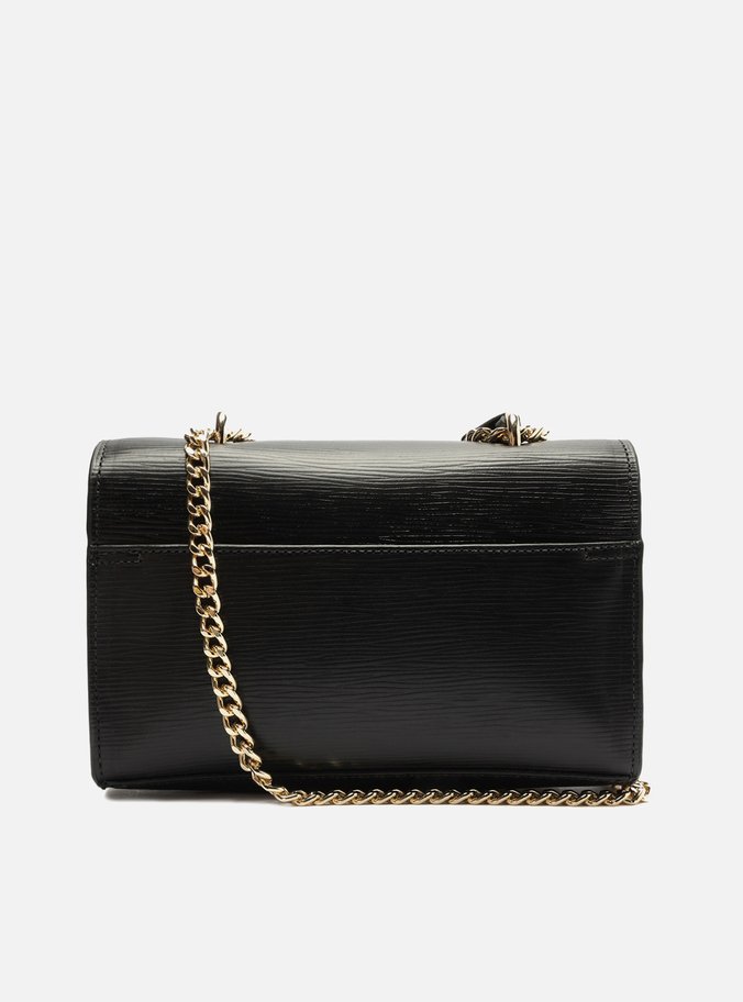 Bolsa Tiracolo Preta Couro Abraccio Pequena
