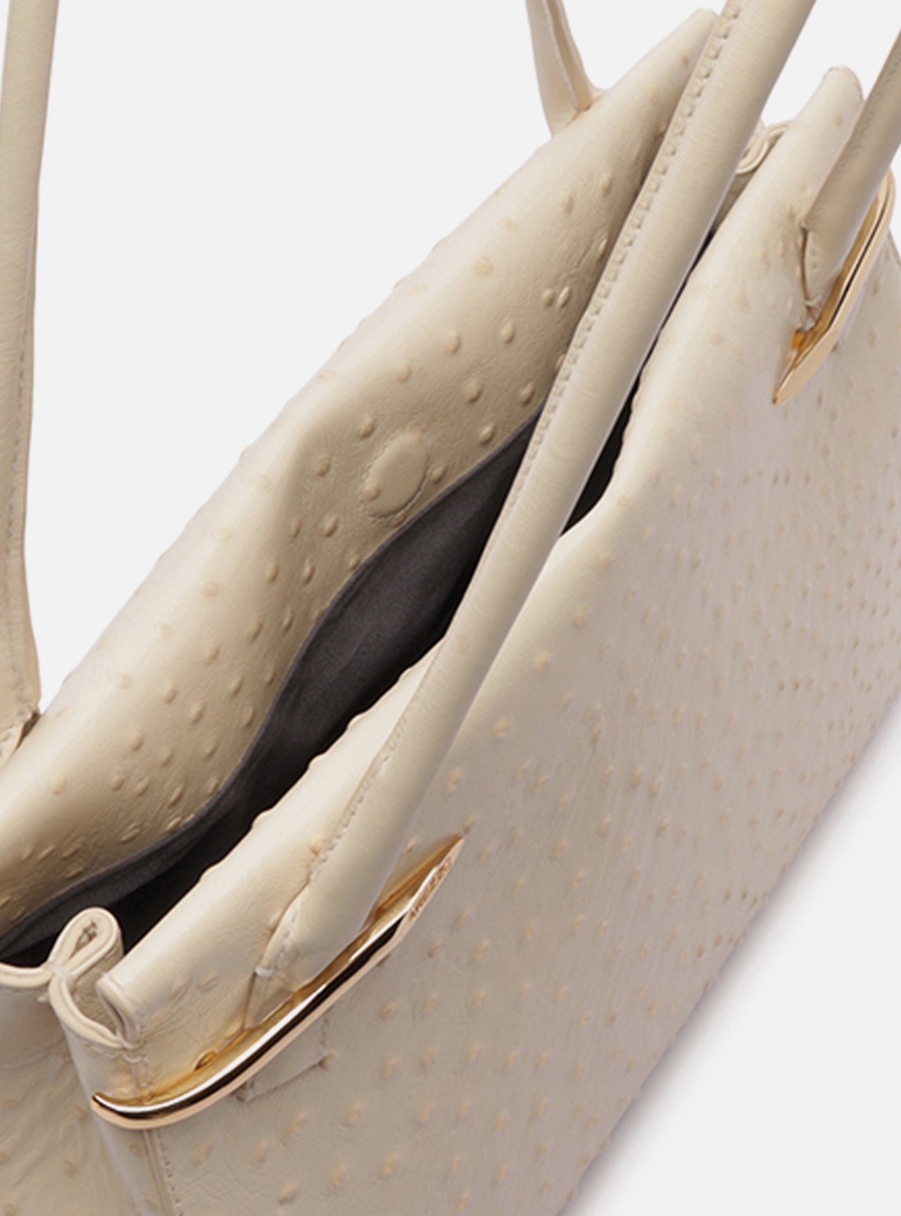 Bolsa Shopping Off-White Couro Grande Metais Textura — foto 4