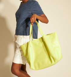 Bolsa Shopping Verde Couro Fio Grande Bolsa Shopping Verde Couro Fio Grande