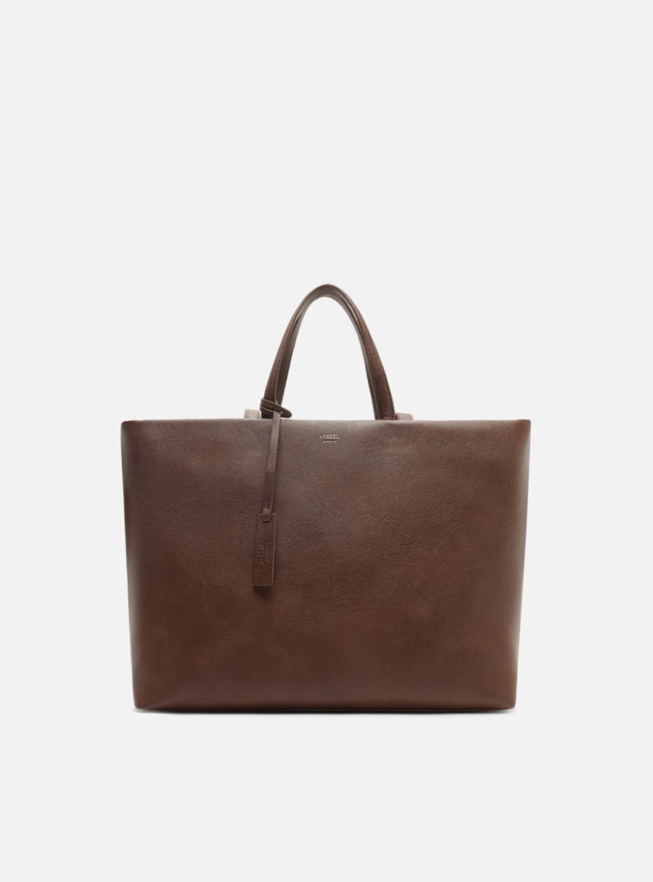 Bolsa Tote Marrom Grande Couro — foto 1
