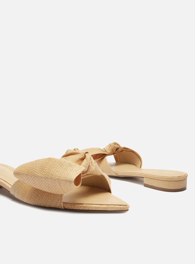 Sandália Rasteira Natural Maxi Laço
