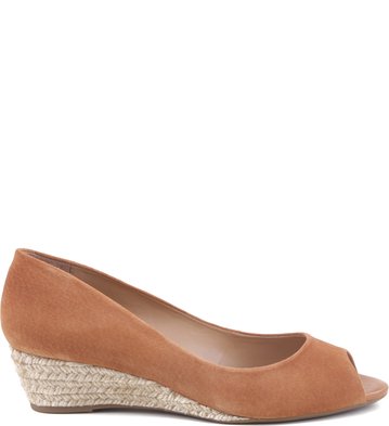 Peep Toe Camurça Tan