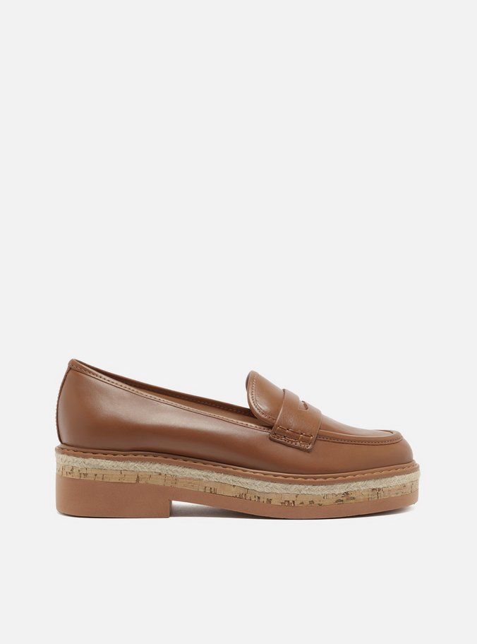 Mocassim Marrom Couro Sola Multimaterial