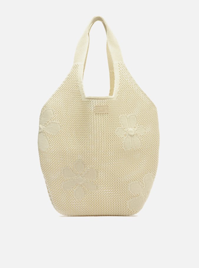 Bolsa Shopping Branca Crochê Mayra Glam Grande